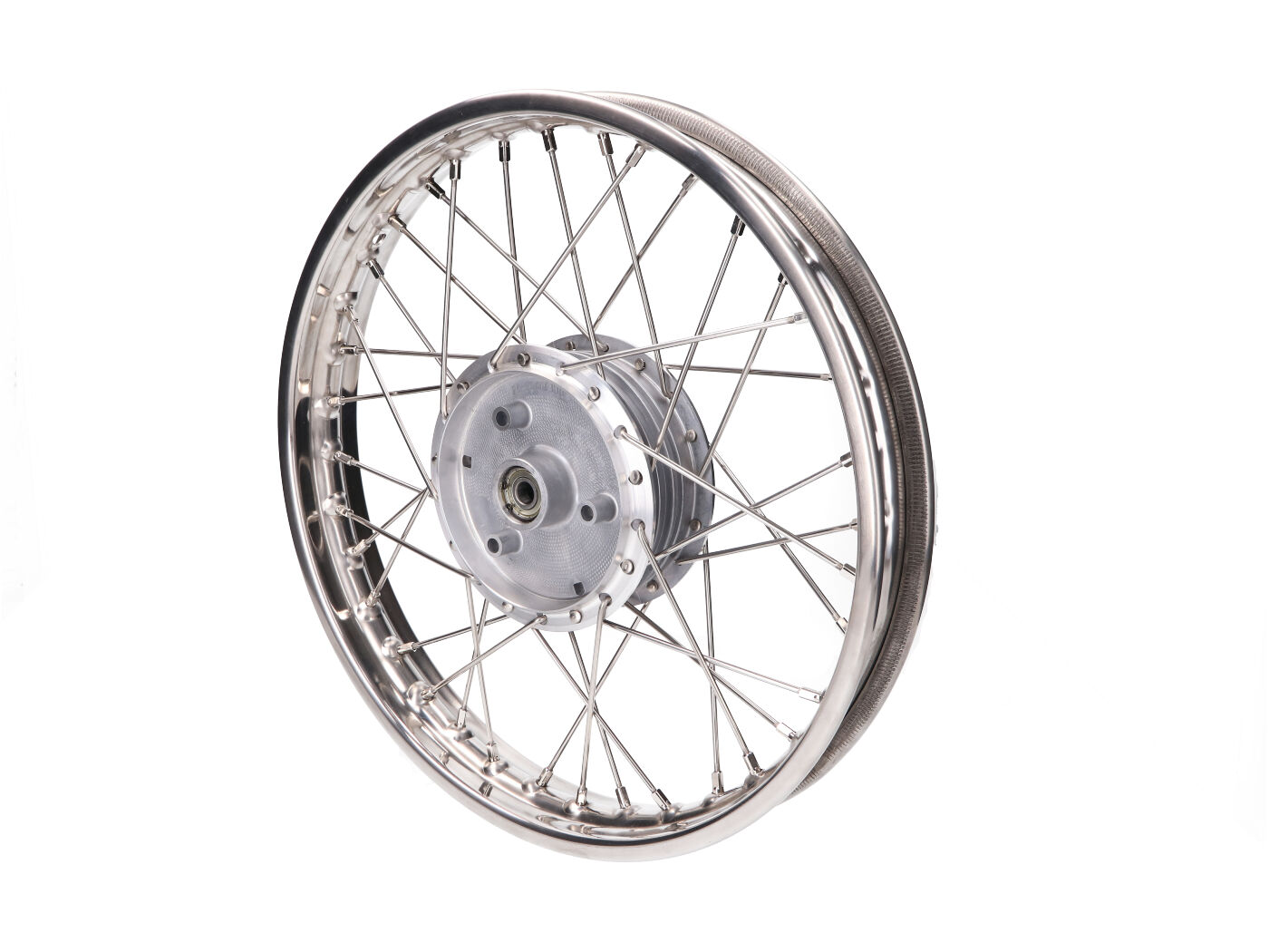 stipininis ratas 1,60 x 16 colių nerūdijantis plienas, skirtas Simson KR51/1, KR51/2 Schwalbe, S50, S51, S53, S70, S83, SR4-1 Spatz, SR4-2 Star, SR4-3 Sperber, SR4-4 Habicht, Duo