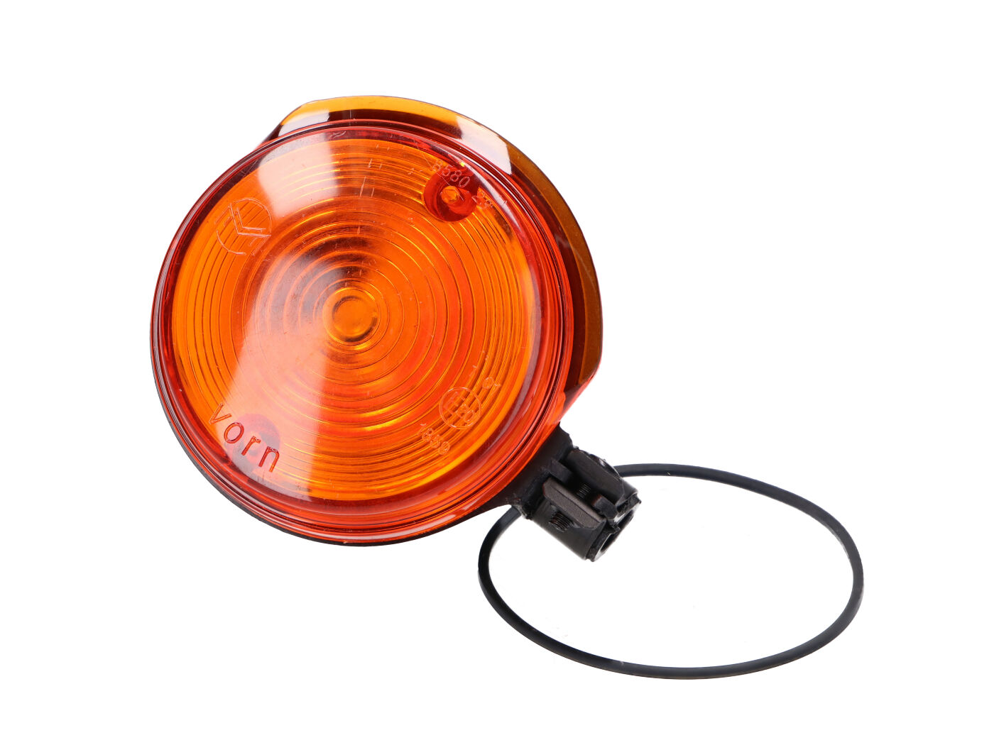Posūkio žibintas priekinė 80 mm oranžinė su juodu dangteliu, skirta Simson S50, S51, S70, SR50, SR80