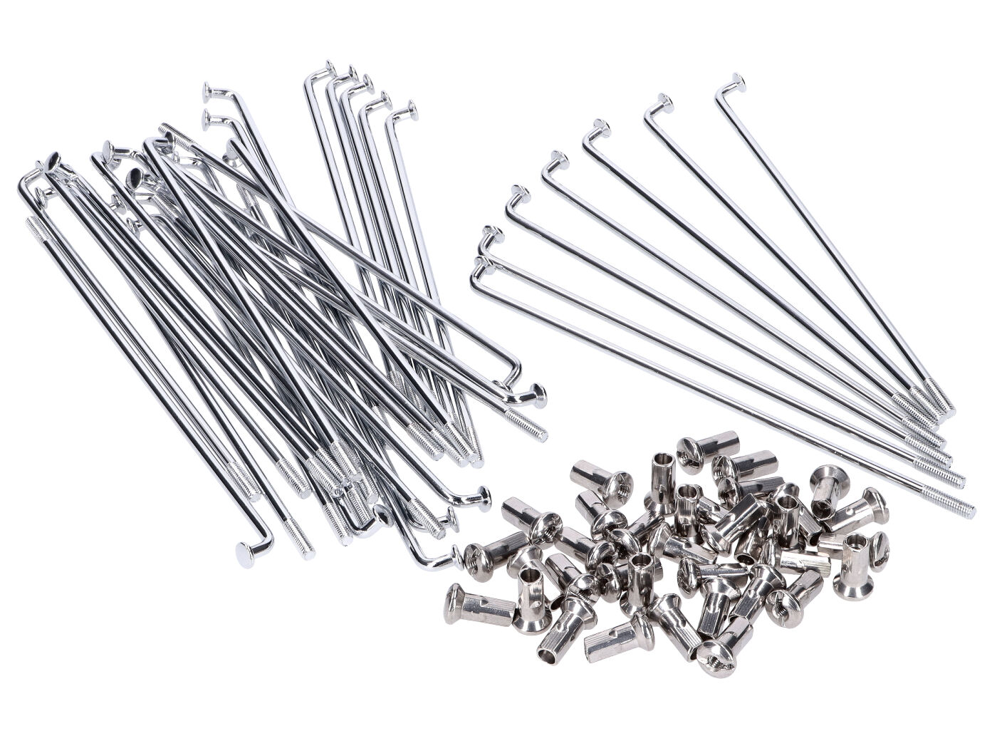Stipinų komplektas 143,5 mm M3.5 16 colių blizgus (mėlynai cinkuotas), skirtas Simson S50, S51, S53, S70, S83, KR50, KR51/1, KR51/2 Schwalbe, Sperber, Habicht, Star