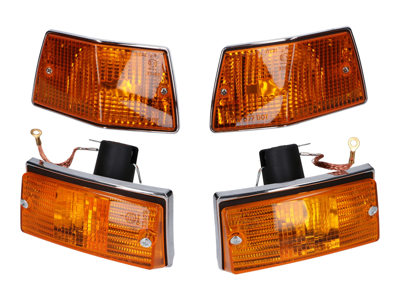 indikacinių žibintų komplektas pilnas priekyje ir gale, oranžinė Vespa PX 125-200, Vespa T5
