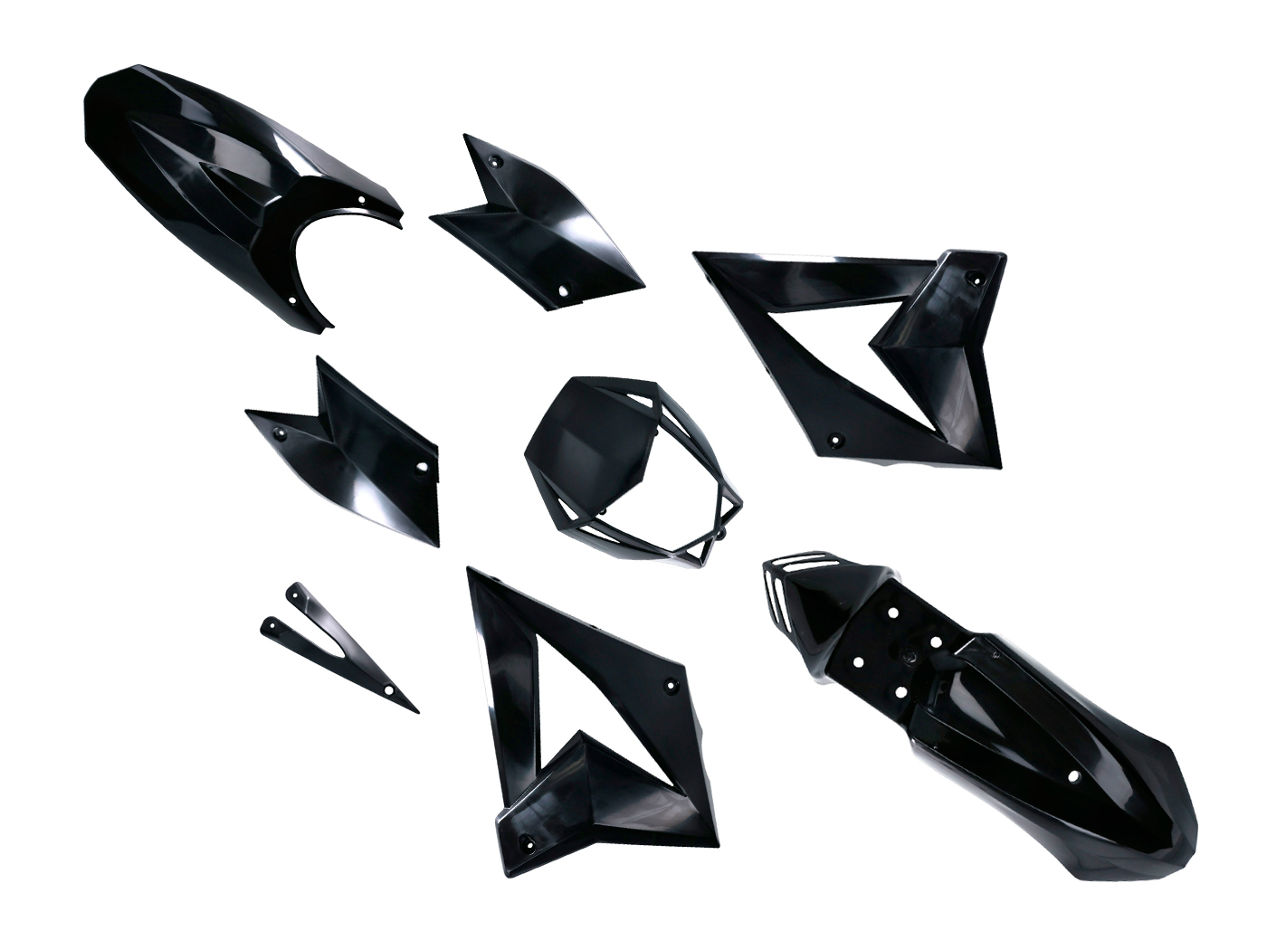 visiškai juodas plastikų komplektas, skirtas CPI SX, SM, Beeline