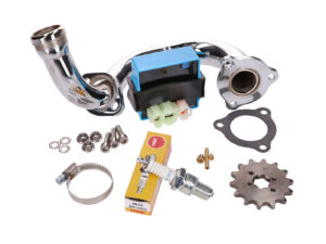 pašalinimo komplektas CDI bloko reguliuojamas / chromuotas kolektorius, skirtas Derbi Senda, Aprilia RX, SX, Gilera RCR, SMT 2018- (Euro4)