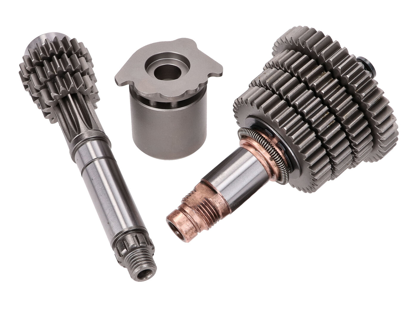 4 greičių pavarų dėžės / krumpliaračio velenų komplektas, originalus perdavimo skaičius Simson S51, S53, S70, S83, SR50, SR80, KR51/2, M541, M741