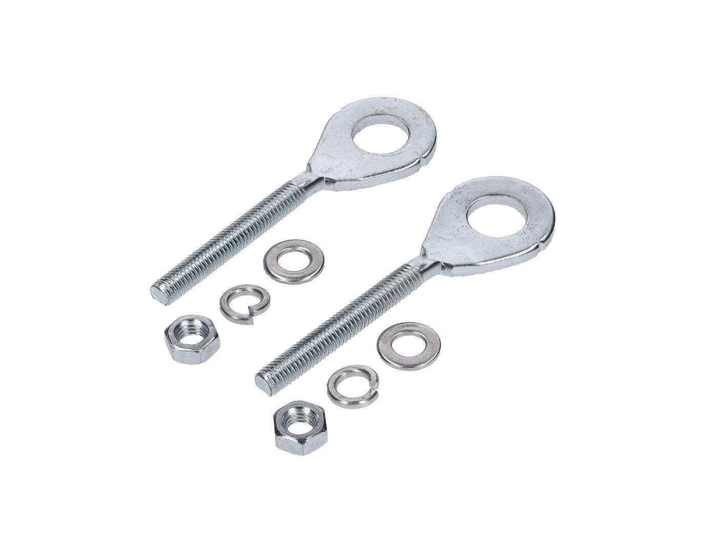 Grandinės įtempimo komplektas, padengtas cinku Simson S50, S51, S53, S70, S83, SR50, SR80, Schwalbe, Spatz, Sperber, Habicht