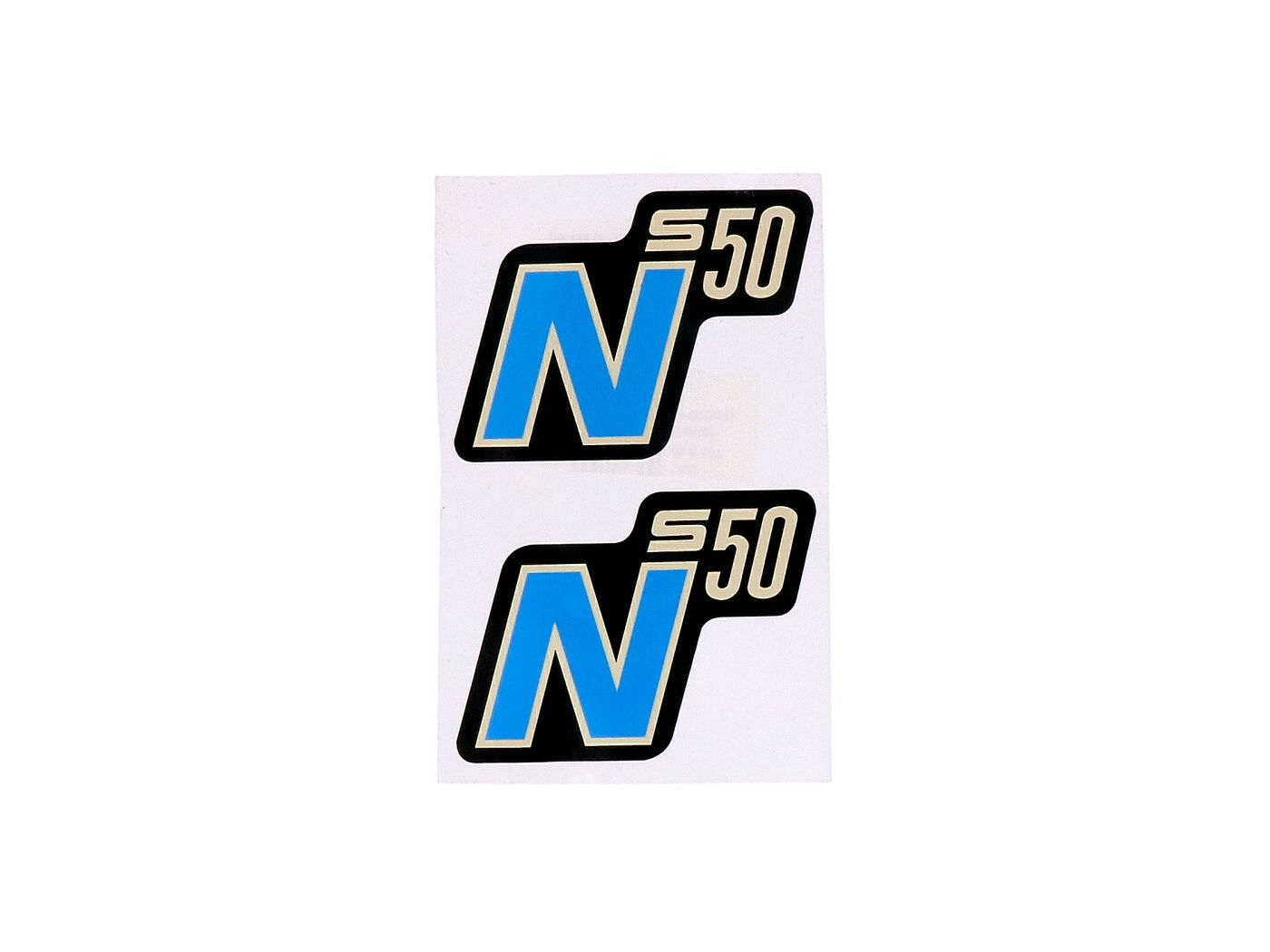 logotipo folija / lipdukas S50 N juoda-mėlyna 2 vnt. Simson S50N