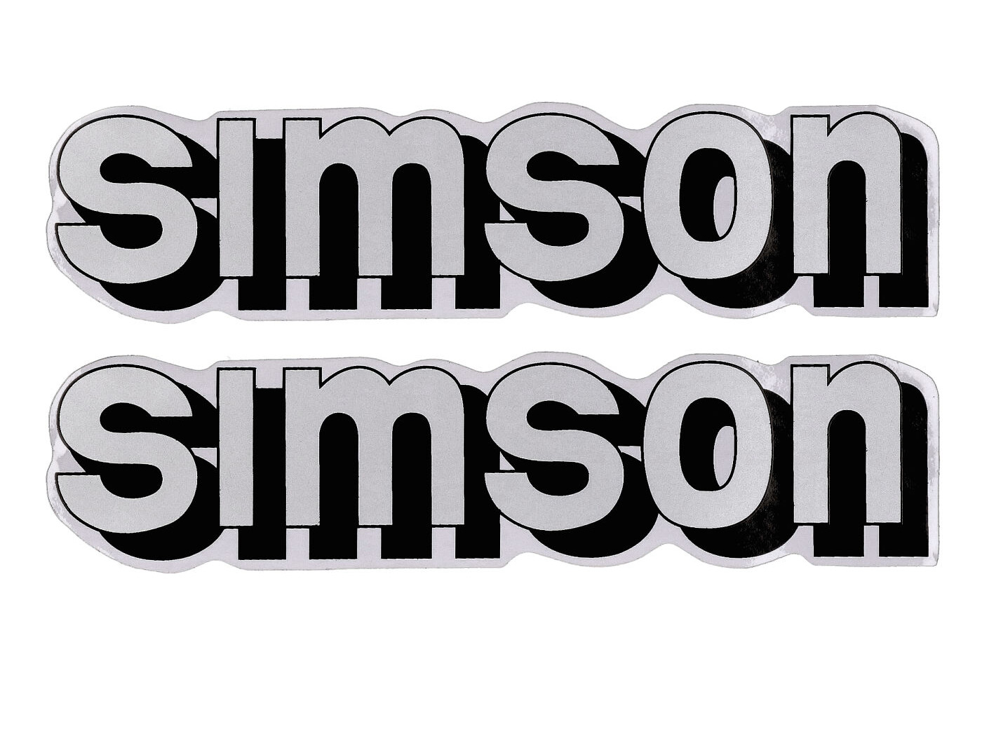 logotipo folija / lipdukų bakas sidabrinis, juodas (2 vnt.), skirtas Simson S51