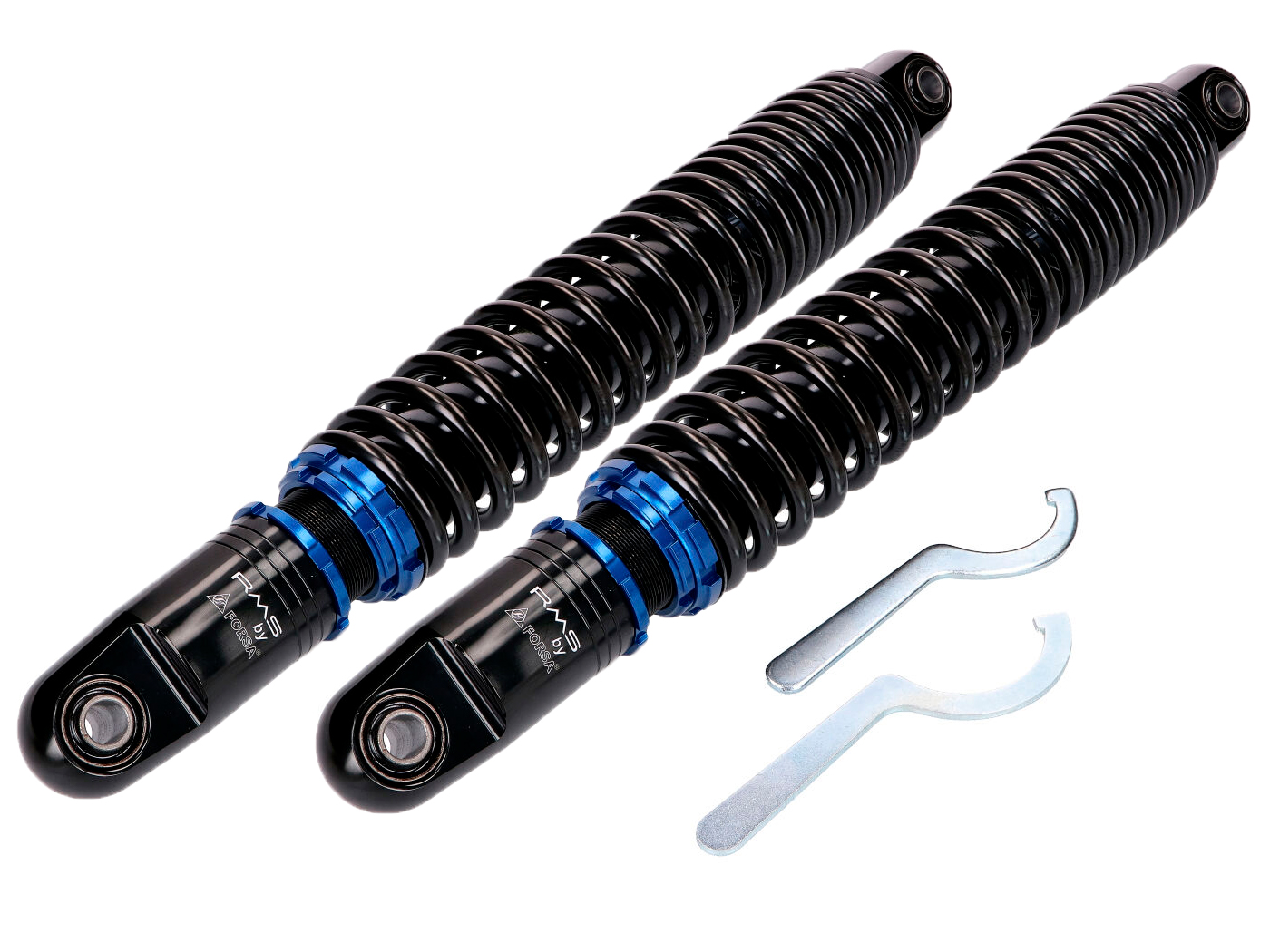 dujinis amortizatorių komplektas Forsa 370-400mm reguliuojamas Simson S50, S51, S53, S70, S83 Enduro