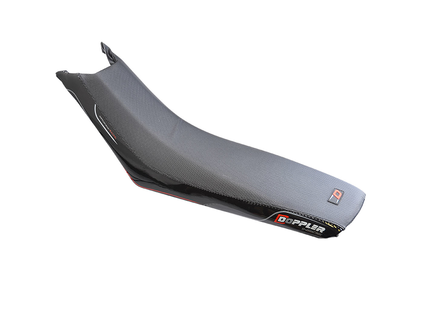 sėdynės užvalkalas Doppler juodas / raudonas, skirtas Derbi Senda 2010-, Gilera RCR, SMT 2011-