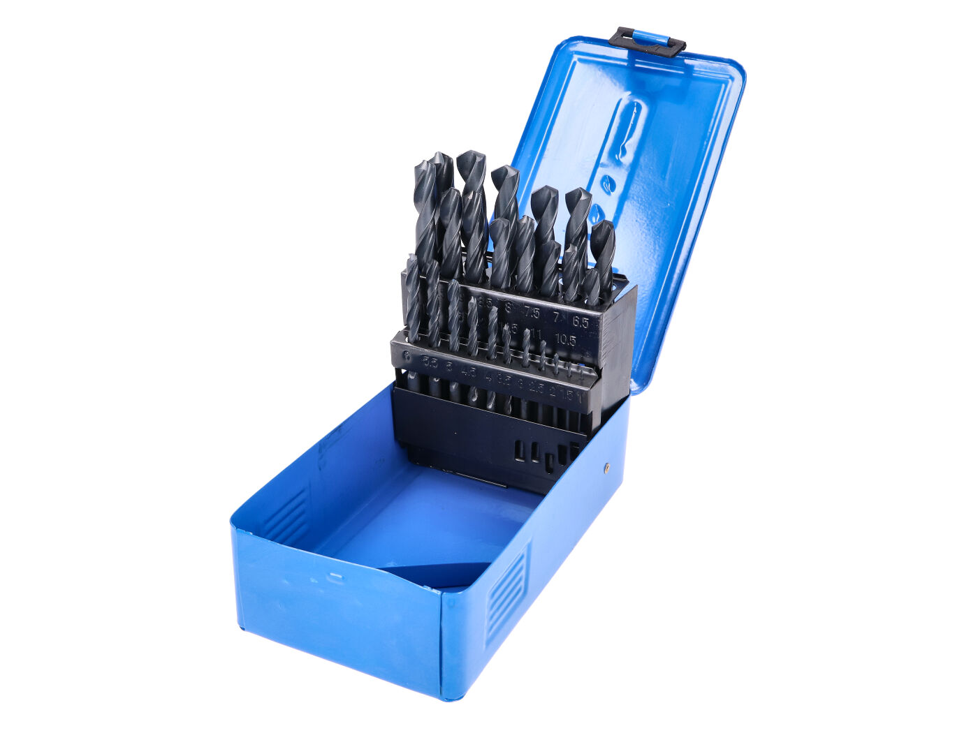 grąžtų komplektas HSS 1-13mm 25 vnt