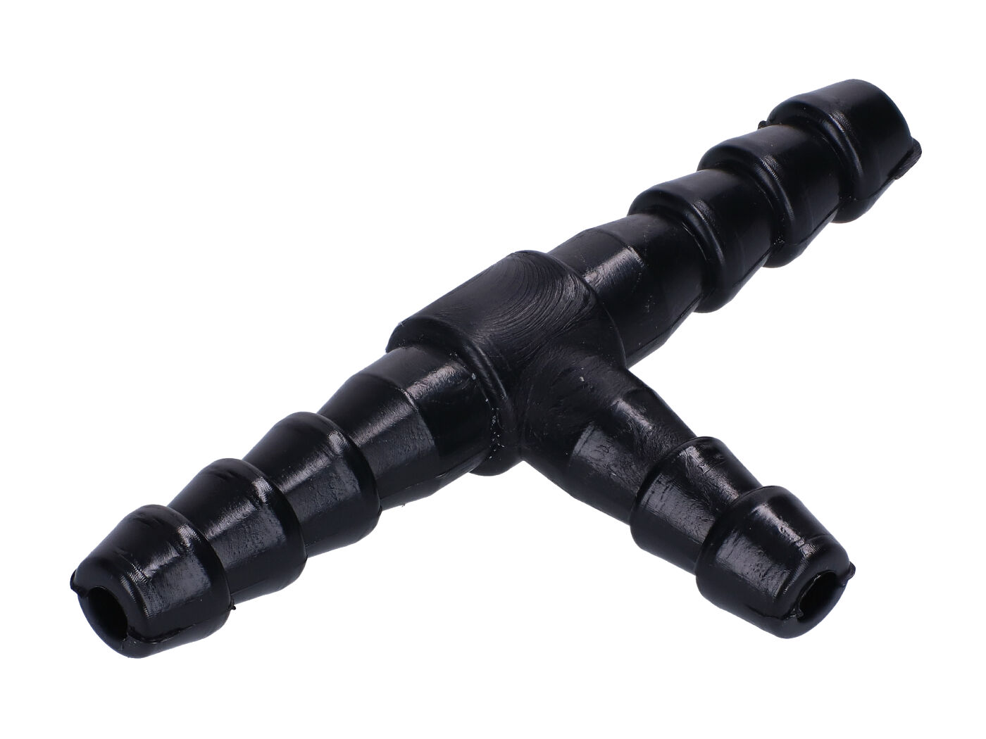 Kuro žarnelė T formos dalis / T formos jungtis juoda 6 mm