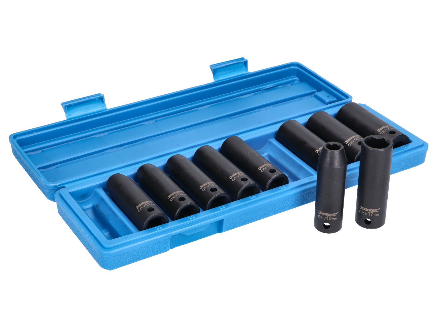 smūginių veržliarakčių komplektas 10 dalių 1/2 colio 10-22 mm, ilgis