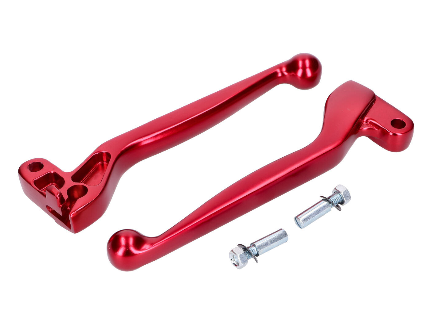 sankabos ir stabdžių svirties komplektas ALU anoduotas raudonas Simson S50, S51, S53, S70, S83, SR50, SR80