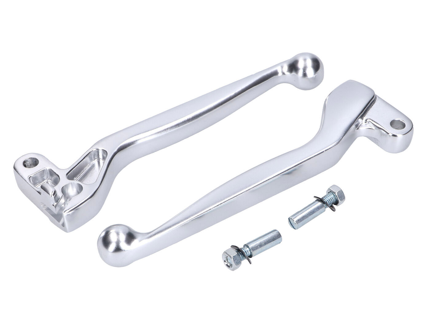 sankabos ir stabdžių svirties komplektas ALU anoduotas, sidabro spalvos Simson S50, S51, S53, S70, S83, SR50, SR80