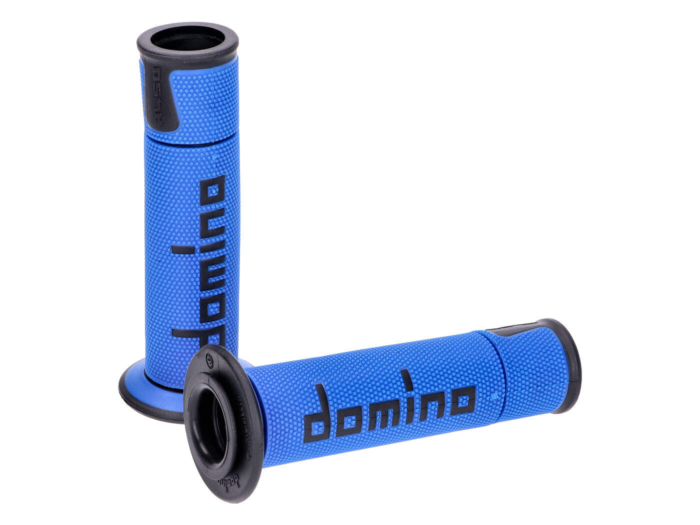 vairo Guminės rankenėlės Domino A450 on-road racing mėlyna/juoda su atvirais galais