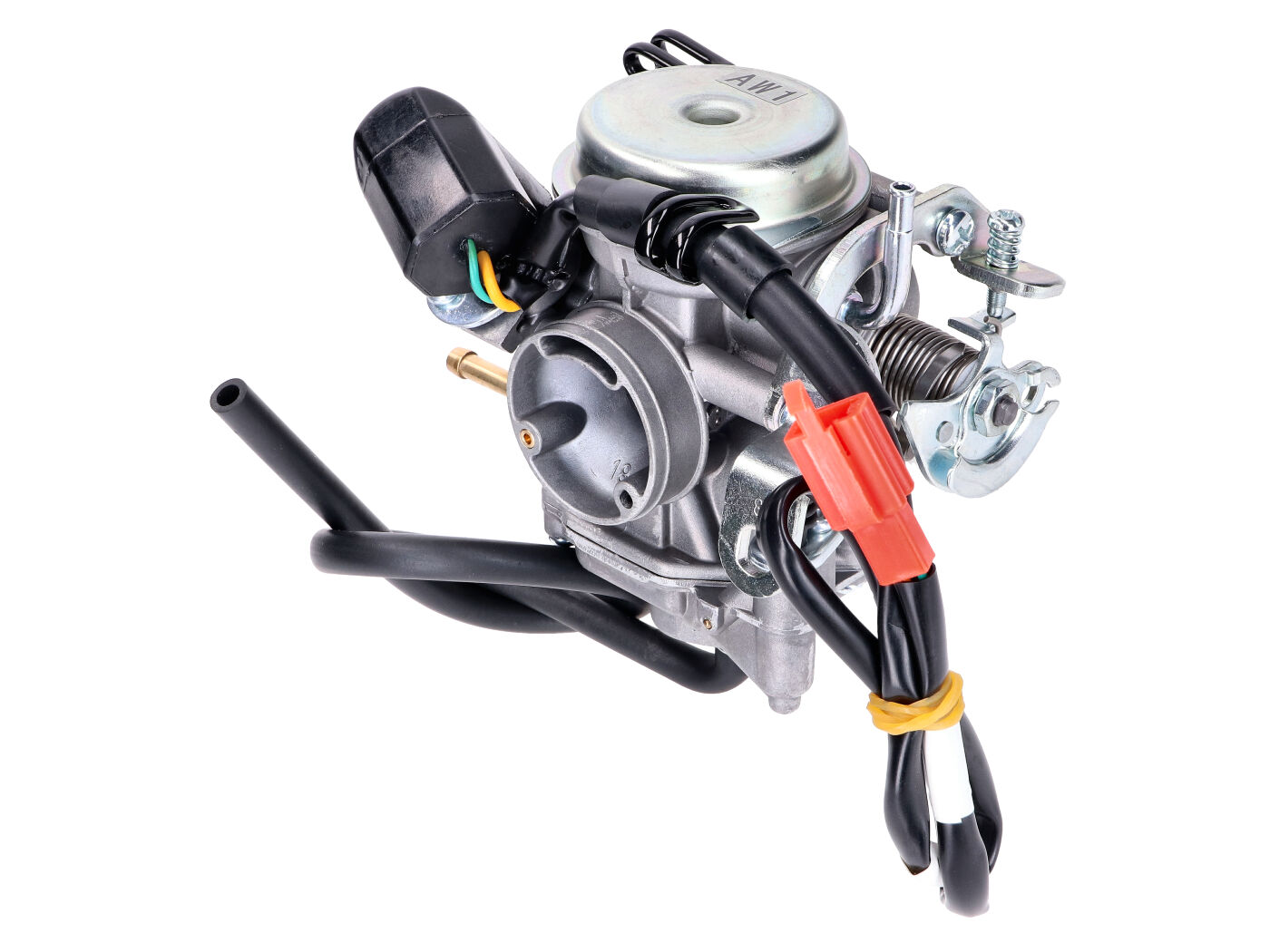 karbiuratorius Dellorto 18mm TK SVB18 AW1, skirtas SYM Fiddle 2, Fiddle 3, Crox, Jet 4, Orbit 2, 12" 4 taktų 50cc Euro4 25km/h, 45km/h 18-20