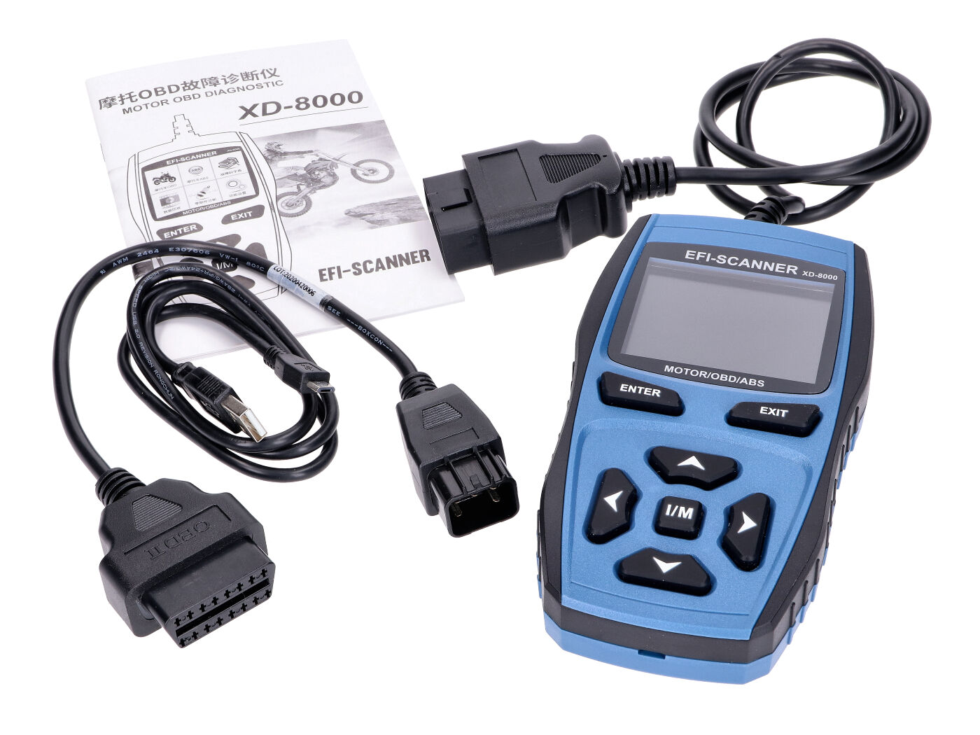 OBD variklio diagnostikos įrankis / skaitytuvas, skirtas Delphi EFI / ECU, skirtas keturtakčiui motoroleriui, pavarų perjungimo mopedui Euro4 up