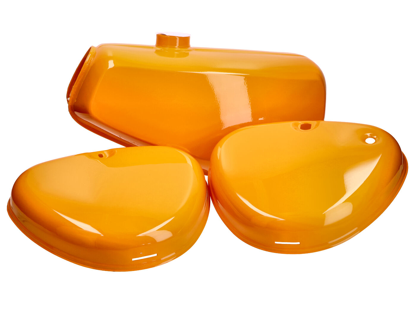 kuro bako ir šoninio dangtelio komplektas oranžinis Simson S50, S51, S70
