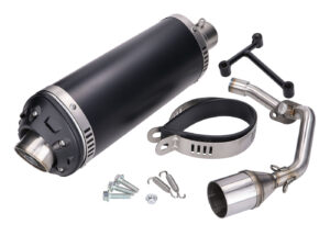 Duslintuvas Power1 aliuminis juodas, skirtas Vespa Primavera, Sprint, Zip 4T 50cc Euro5 20-