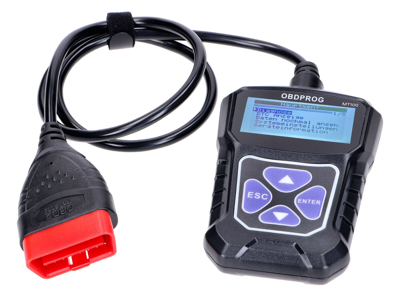OBD variklio diagnostikos prietaisas MT100 motoroleriui, motociklui EFI 4-taktis Euro4, Euro5 - universalus