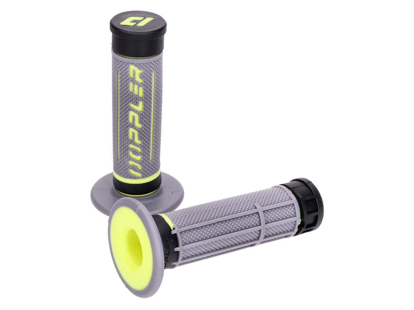 vairo guminės rankenos komplektas Doppler Grip 3D pilka / juoda / neoninė geltona