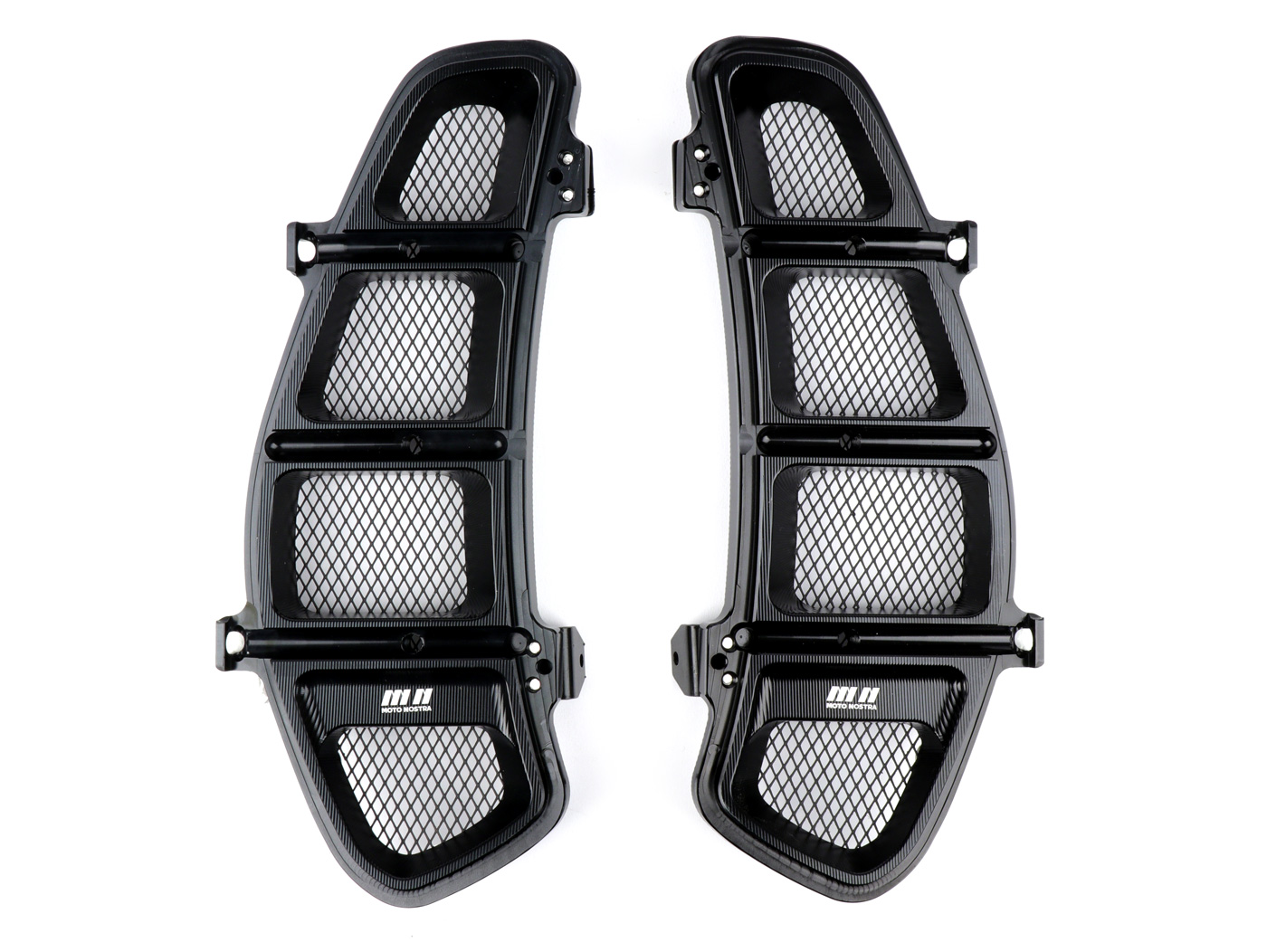 bagažo skyriaus grotelės, ventiliacijos grotelių komplektas Moto Nostra juodas blizgus skirtas Vespa GT 250, GT L 125, 200, GTS 125, 150