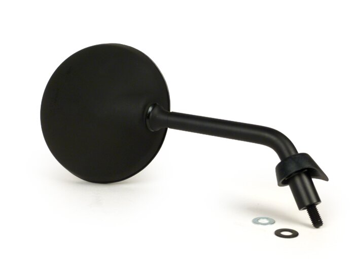 Veidrodis -MOTO NOSTRA Shorty, matinė juoda, M8x1.25 kairysis sriegis, lhs- Piaggio LX50 (ZAPC381, ZAPC383, ZAPC387), LX125 (ZAPM441, ZAPM443, ZAPM681), LX150 (3 Liberty4444) 50 (ZAPC42, ZAPC49) Liberty 125 (RP8M, ZAPM38, ZAPM67), Lib