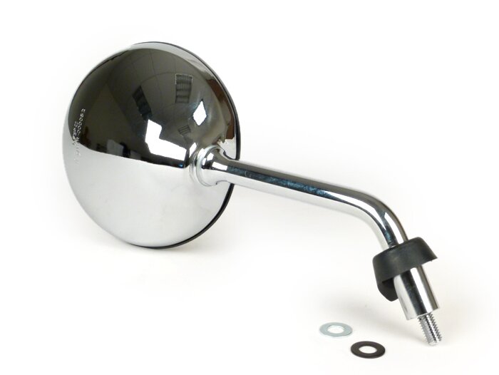 Veidrodis -MOTO NOSTRA Shorty, chromas, M8x1.25 kairysis sriegis, kairysis - Piaggio LX50 (ZAPC381, ZAPC383, ZAPC387), LX125 (ZAPM441, ZAPM443, ZAPM681), LX150), (SPAM4444PC), Libertyo55003 (ZAPC42, ZAPC49) Liberty 125 (RP8M, ZAPM38, ZAPM67), Libert