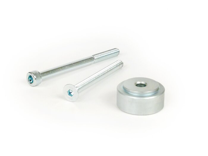 Tvirtinimo komplektas veidrodžiui vairo galuose -MOTO NOSTRA, Ø=30mm- Vespa GT 125-200, GTL 125-200, GTS125-300, GTS i.E. Super 125/300, GTV 125-300, Aprilia Scarabeo 400/500, SR Max 125-300, Gilera GP 800, Nexus 125-500, Piaggio Beverly 125-500, Piaggio X10