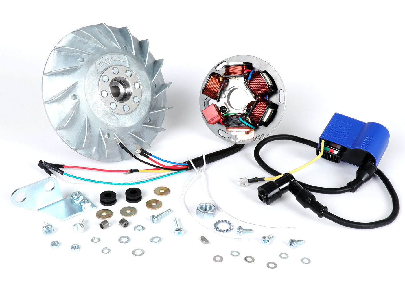 Uždegimas -BGM PRO 12V Touring - Perėjimas į elektroninį uždegimą - Vespa P80X, P125X, P200E (1977-1983, modeliai su indikatoriais, įtampos reguliatoriumi ir baterija) - P80X, PX80E (V8X1T), P125X, (VNX25T), (VX125T), P150X / PX150E (VLX1T), P150S (VBX1T), P200