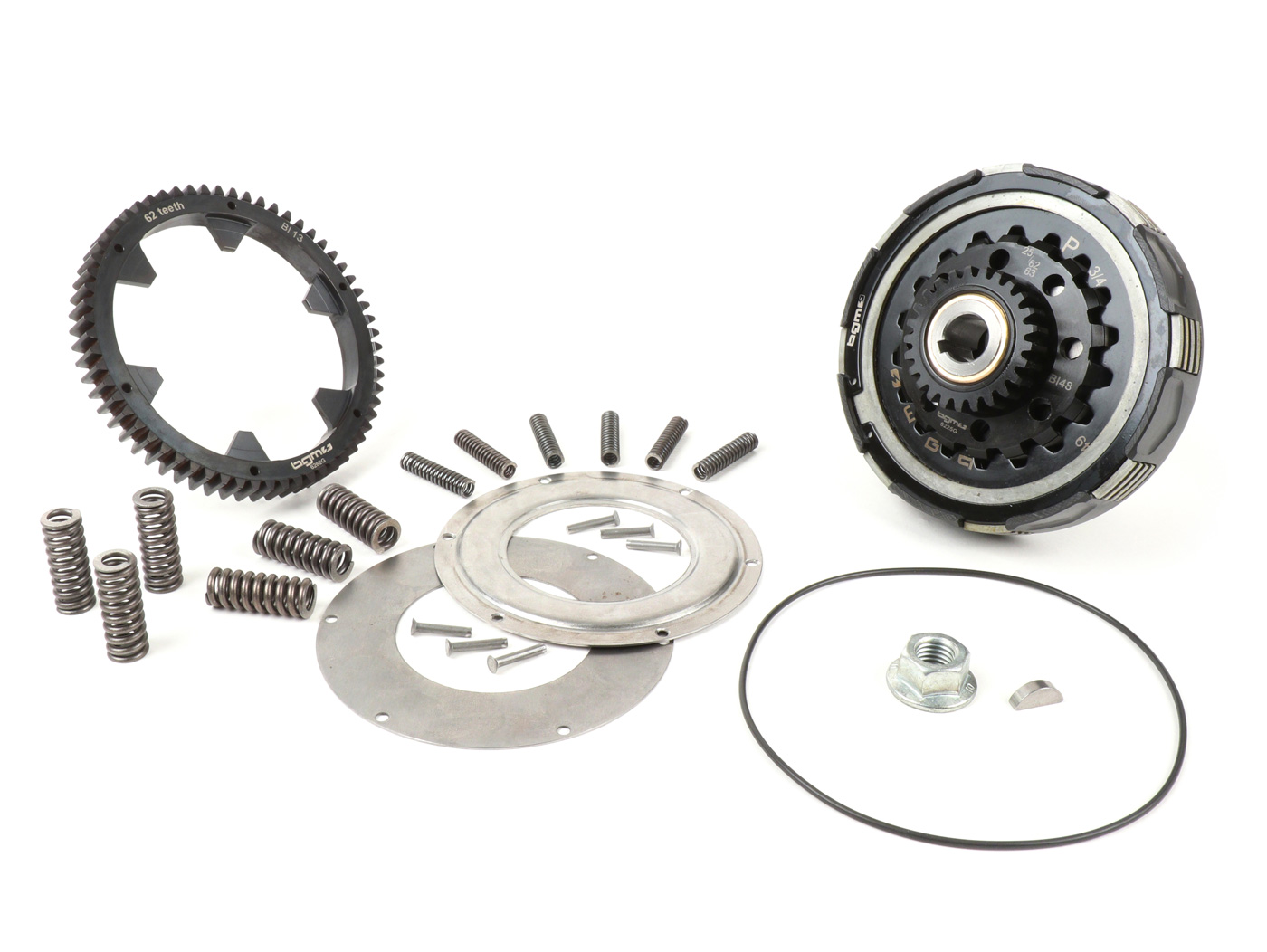 Sankaba įsk. pirminės pavaros komplektas -BGM Pro Superstrong 2.0 CR80 Ultralube, tipas Cosa2/FL - pagrindinė pavara BGM Pro 62 dantukas (tiesus) - Vespa PX80, PX125, PX150, PX200, Cosa, T5, Sprint150 Veloce, Rally, GTR, Super 152 (5, VBC) - 25/62 dantis (2,48)
