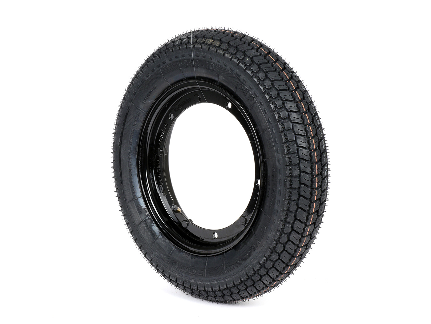 pilnas ratas BGM PRO 3,50-10 colių TT 59P sustiprintas juodas Vespa Largeframe PX, Sprint, Rally, GT, GTR, TS, T4, LML Star, Stella