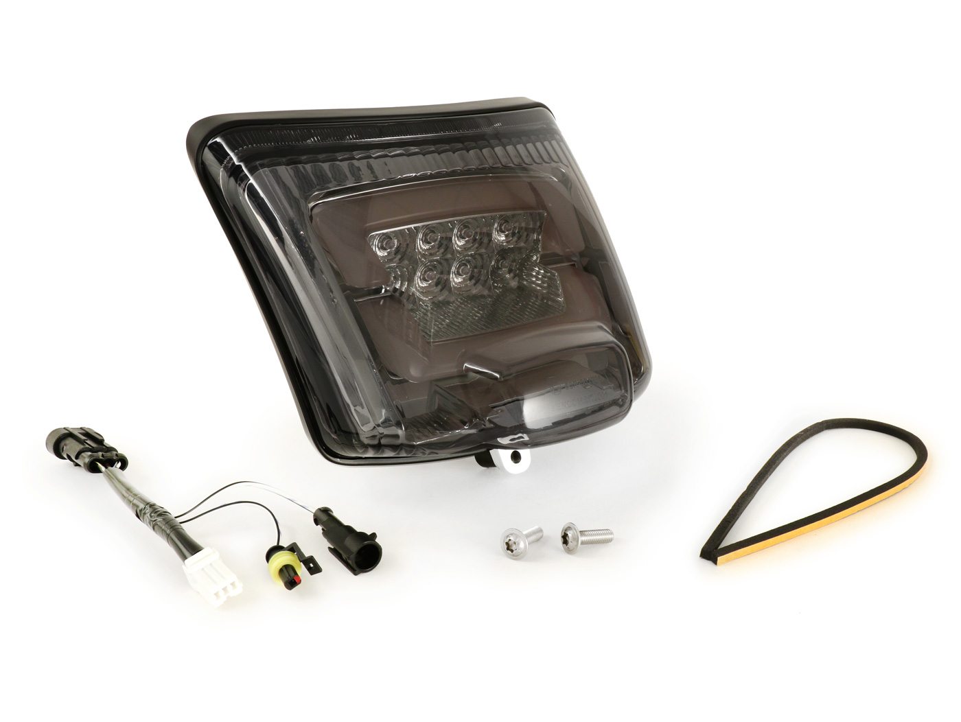 Galinis žibintas įsk. rėmas -MOTO NOSTRA, LED Â´BoulderÂ´- Vespa GTS (2019-) GTS125 iGet, GTS300 HPE, GTS SUPER 125/300 HPE, GTS SUPERSPORT 125/300, GTS SUPERTECH 125/300 mat juodas HPE