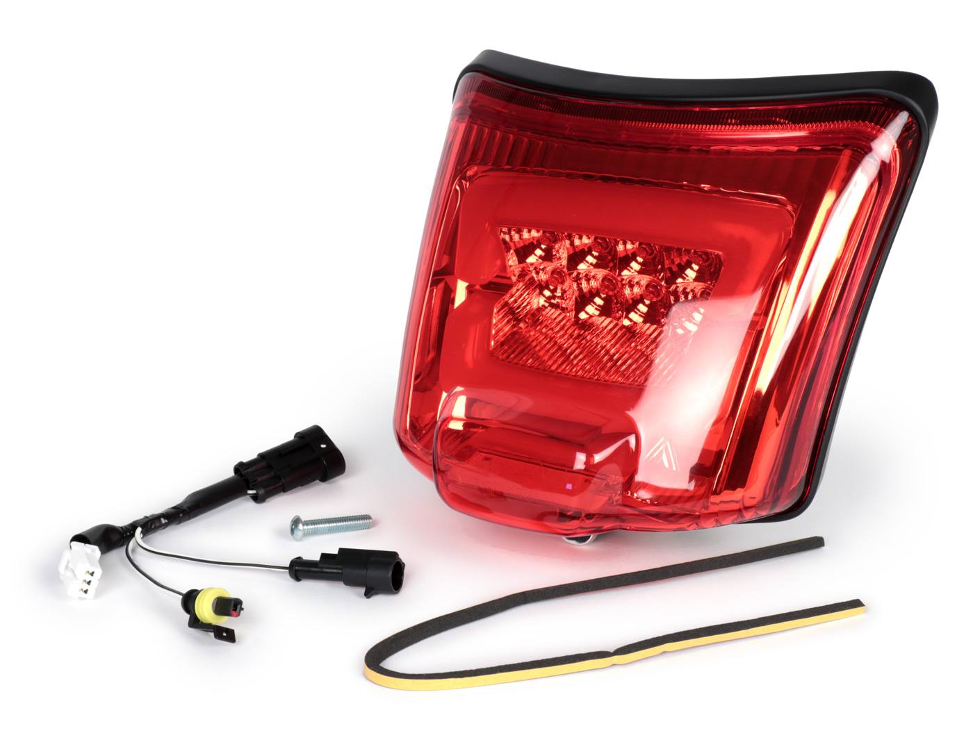 Galinis žibintas įsk. rėmas -MOTO NOSTRA, LED Â´BoulderÂ´- Vespa GTS (2019-) GTS125 iGet, GTS300 HPE, GTS SUPER 125/300 HPE, GTS SUPERSPORT 125/300, GTS SUPERTECH 125/300 mat raudonas/