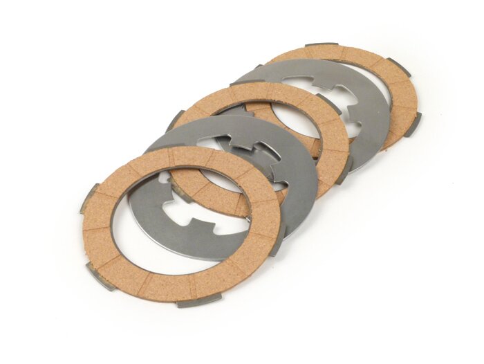 Sankabos trinties plokščių komplektas su įsk. plieno plokštės -BGM ORIGINAL Vespa Smallframe V50, V90, SS50, SS90, PV125, ET3, PK50, PK80, PK50 S, PK80 S, PK125 S, PK50 XL, PK125 XL, ETS, PK50 HPss, PK50