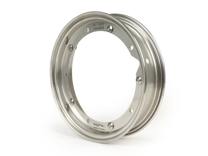 Rato ratlankis -BGM PRO 2.10-10 colių- Vespa (tipas PX) - Vespa Smallframe V50, 50N, Specialus, PV, ET3, PK50-125 (S/XL/XL2), Largeframe PX, T5, Sprint, Rally, GT/ GTR, LML Star, Deluxe – nerūdijantis plienas