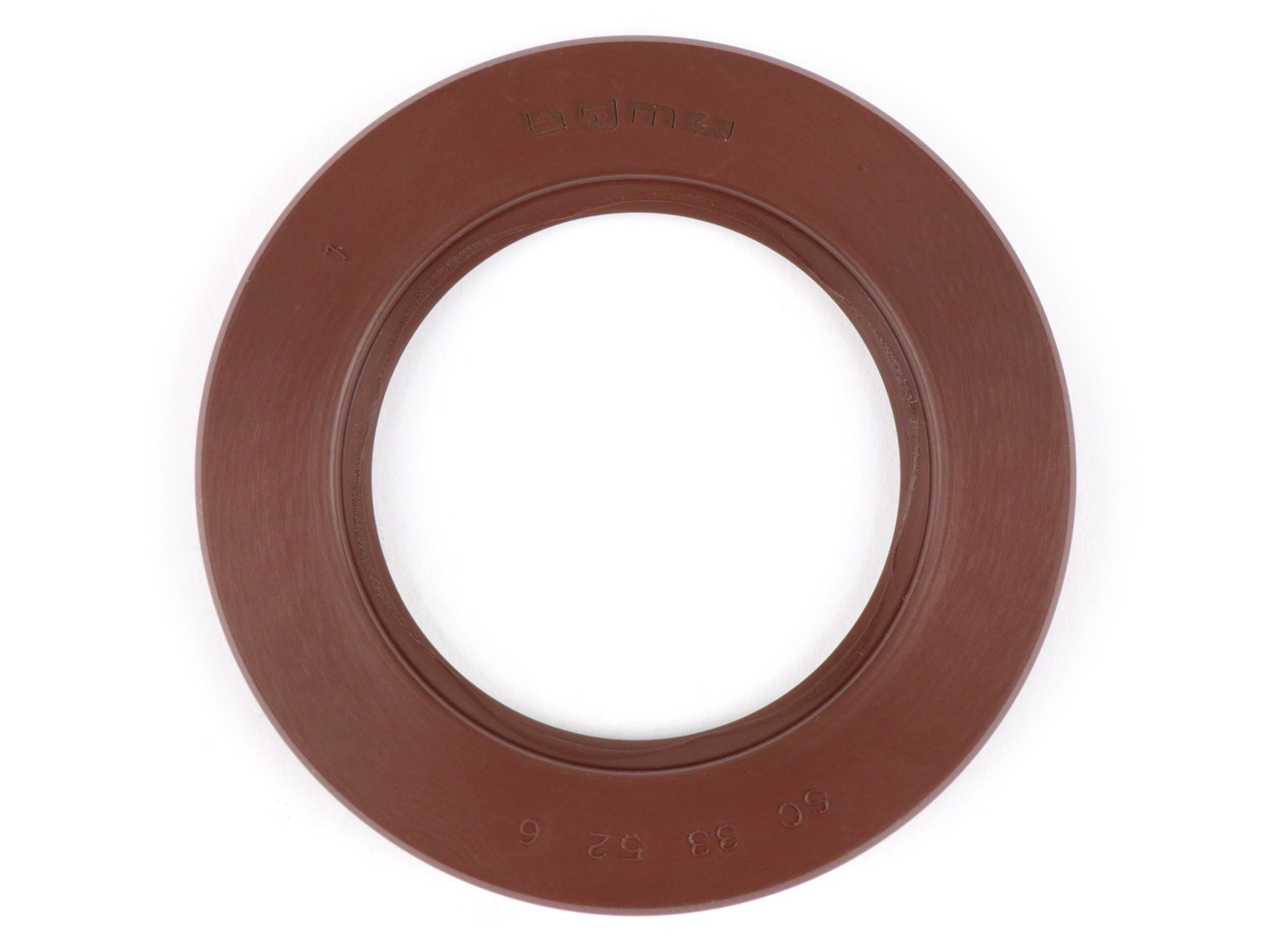 Riebokšlis 33x52x6mm -BGM PRO FKM/Viton® (atsparus E10/etanoliui)- (naudojamas alkūniniam velenui, vidinio smagračio pusei Lambretta LI (2-3 serija), LIS, SX, TV (2-3 serija), DL, GP