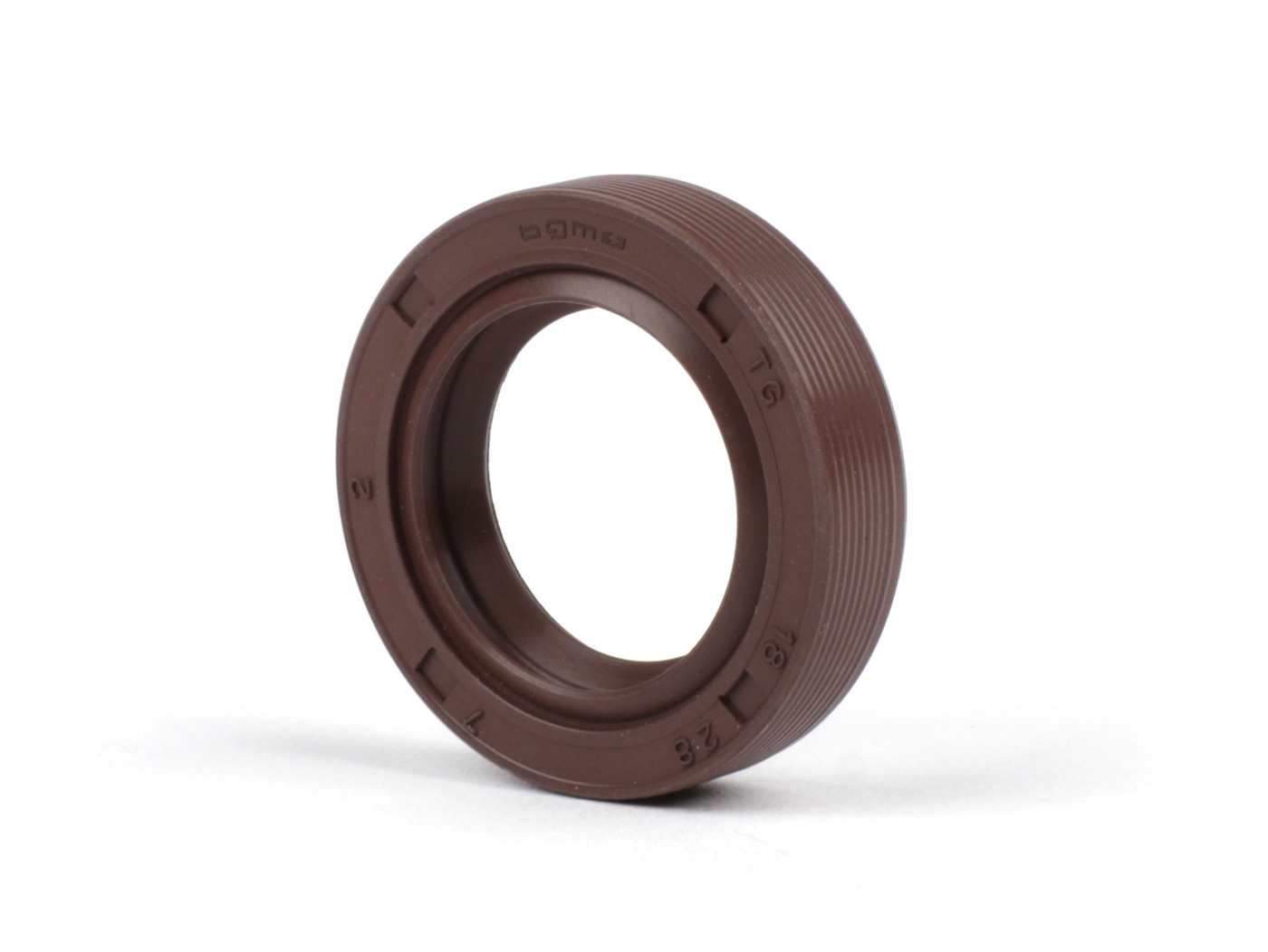 Riebokšlis 18x28x7mm -BGM PRO FKM/Viton® (atsparus E10/etanoliui)- (naudojamas alkūninio veleno smagračio šone Piaggio 50 cc 2-taktis, Piaggio 125cc 4-taktis (1 karta))