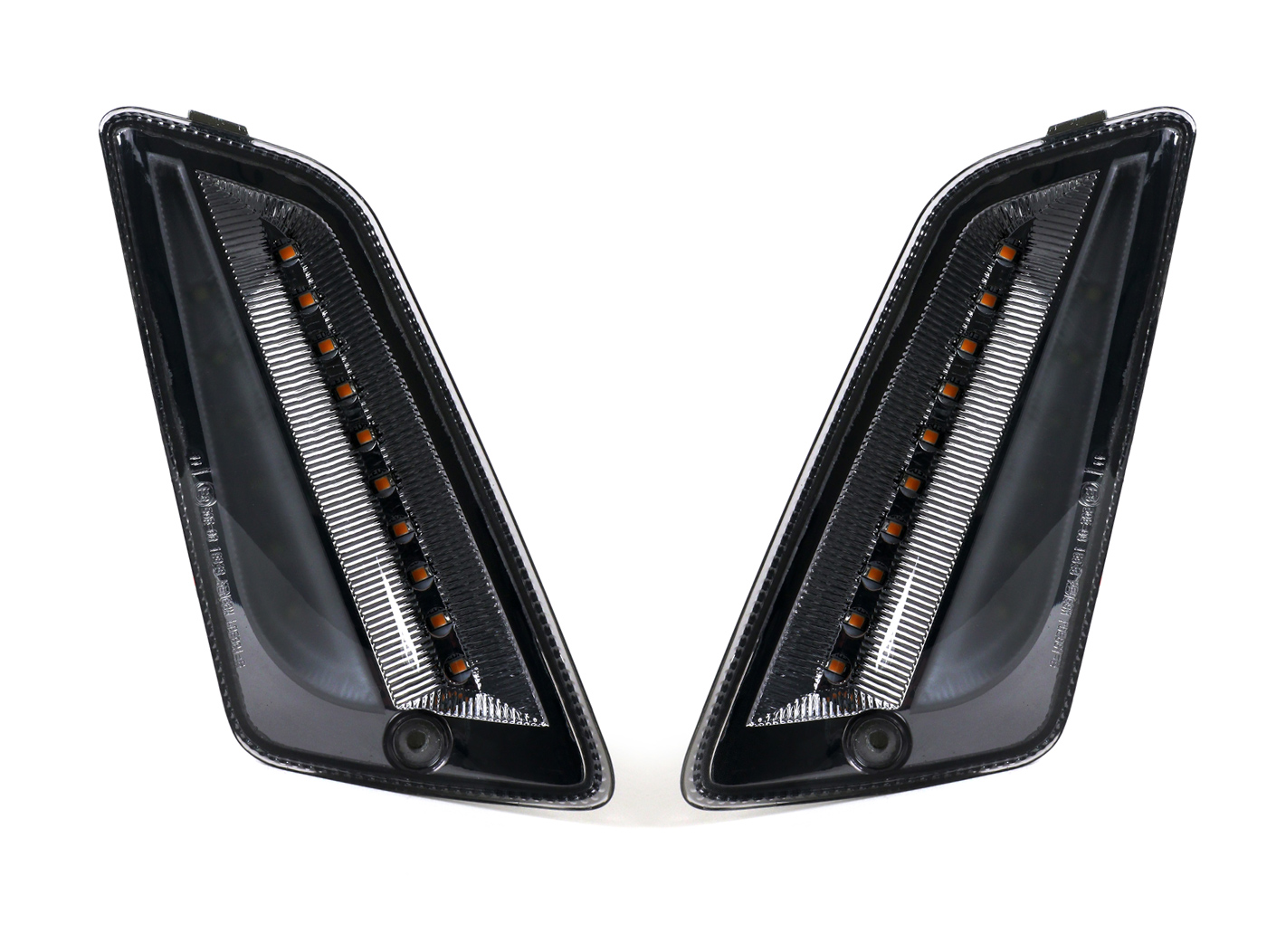 Priekinių žibintų pora -MOTO NOSTRA (2014-) dinaminis LED sekvencinis žibintas, dieninis žibintas (E-ženklas)- Vespa GT, GTL, GTV, GTS 125-300, HPE, Supertech (2019-) - rūkyta