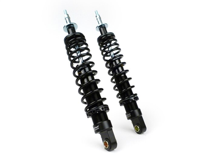 Galinių amortizatorių komplektas -BGM PRO SC/R1 SPORT- Vespa GT, GTL, GTV, GTS 125-300 (visi metai), GTS SUPER 300 HPE, SUPERSPORT 300, SUPERTECH 300 HPE - juoda