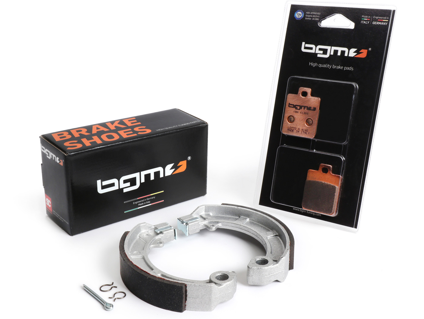 Stabdžių trinkelių komplektas -BGM PRO Sintersport- Vespa PX (2011-2017, priekinis diskinis stabdys Â´Heng TongÂ´ + galinis būgninis stabdys) - Vespa PX125/150 (ZAPM741, ZAPM742)