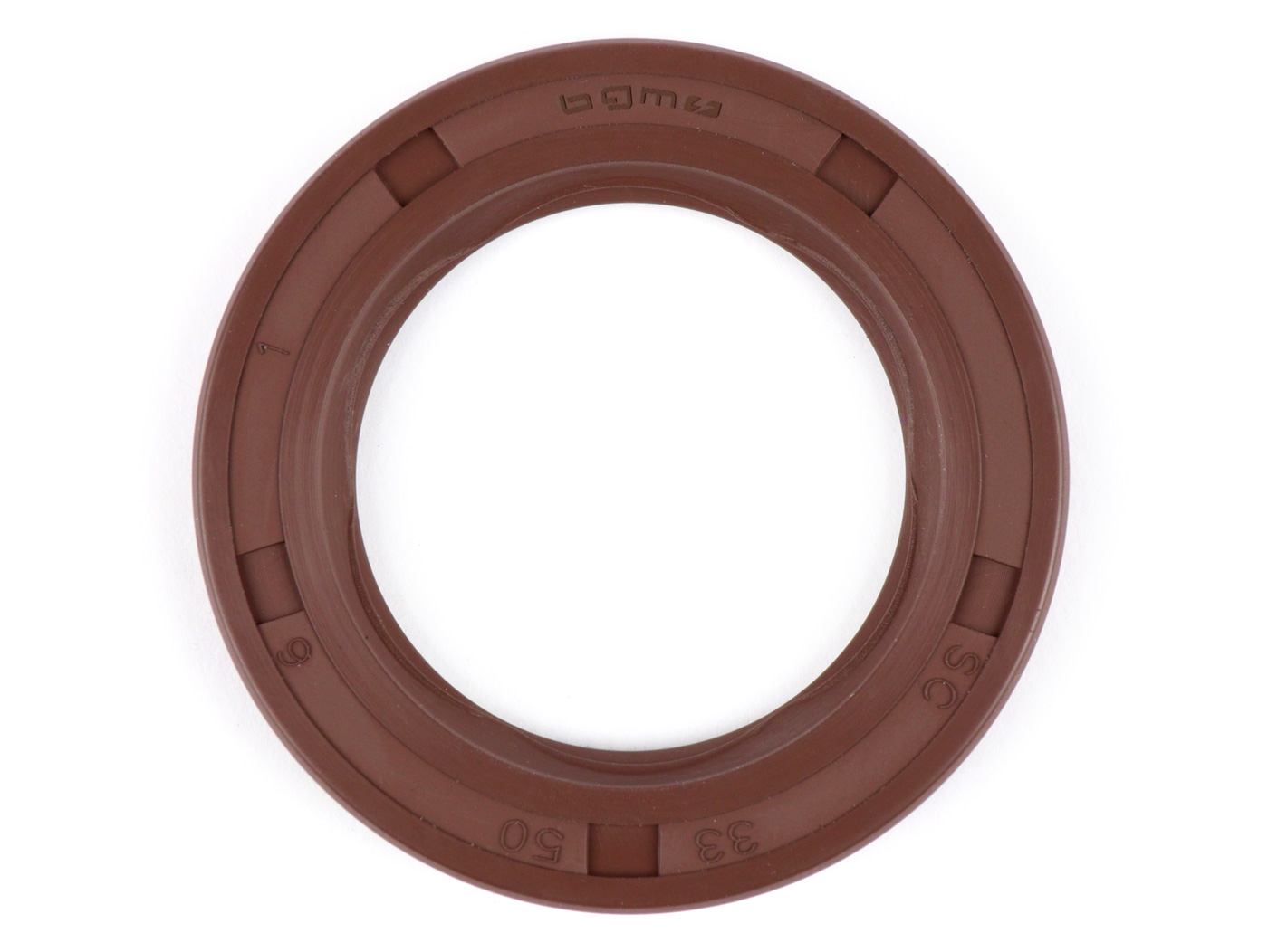 Riebokšlis 33x50x6mm -BGM PRO FKM/Viton® (atsparus E10/etanoliui)- (naudojamas alkūninio veleno pavaros pusei Lambretta LI, LIS, SX, TV (2-3 serija), DL, GP)