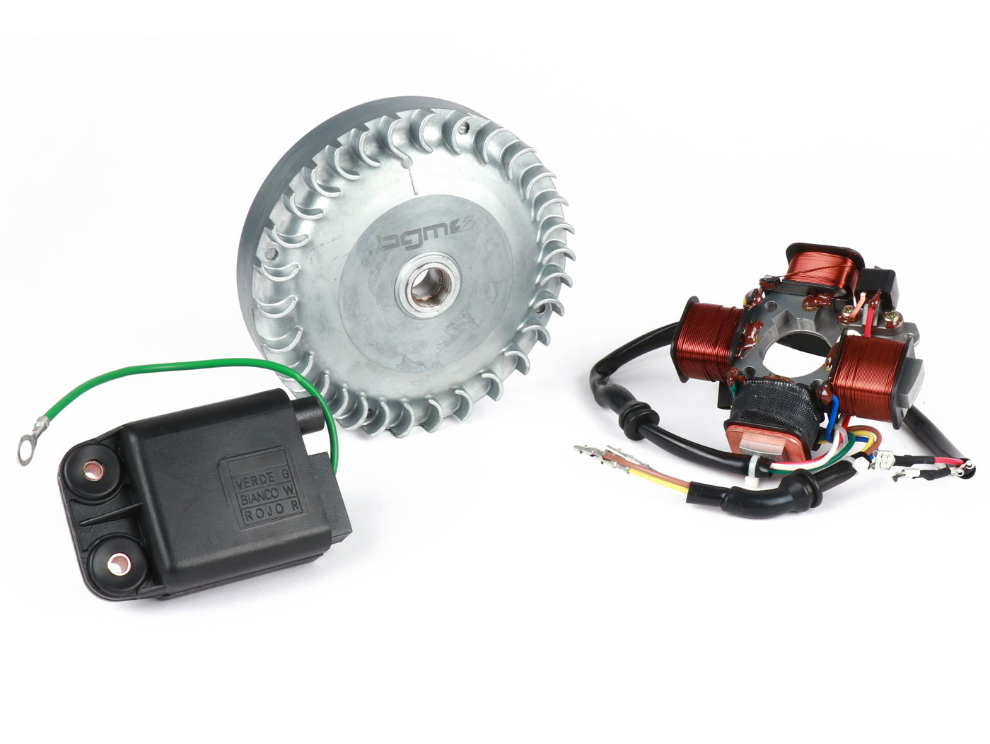 Uždegimas -BGM PRO 12V Touring V2 (1315g) - Perėjimas į elektroninį uždegimą - Vespa Ciao, SI - gali būti naudojamas su variklio korpusu Polini Speed ​​Engine (P1700210), Malossi (M5717514), Pinasco (PowerCasing), Piaggio Elo Engine
