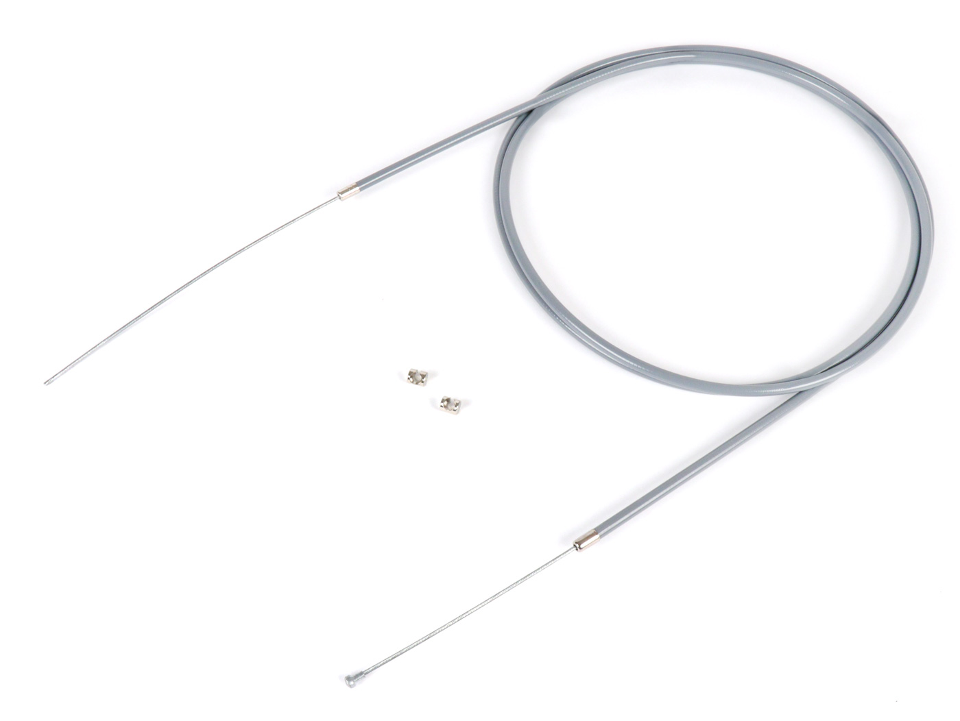 Universalus trosas -BGM ORIGINAL, Ø = 1,9 mm x 2500 mm, žarna = 2200 mm, tvirtinimo Ø = 8,0 mm x 8 mm, PE vidinis įdėklas, pilkas - naudojamas kaip sankabos trosas, priekinio stabdžio trosas