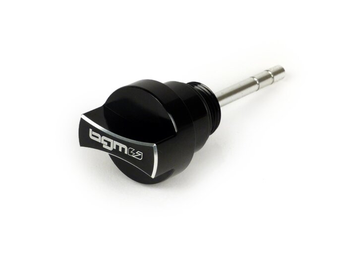 Alyvos pildymo angos dangtelis su matuokliu -BGM PRO, variklio alyva- Piaggio Leader/Quasar - Vespa ET4, LX, LXV, S, GT, GTS, GTV, GTL 125-300cc - anoduota juoda