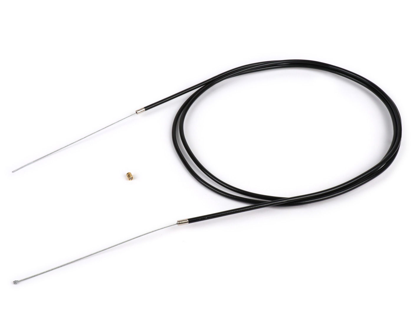 Universalus kabelis -BGM ORIGINALUS, Ø = 1,2 mm x 2500 mm, žarna = 2200 mm, jungties Ø = 3 mm x 3 mm, PE vidinis įdėklas, pintas kabelis, juodas - naudojamas kaip Gazo trosas