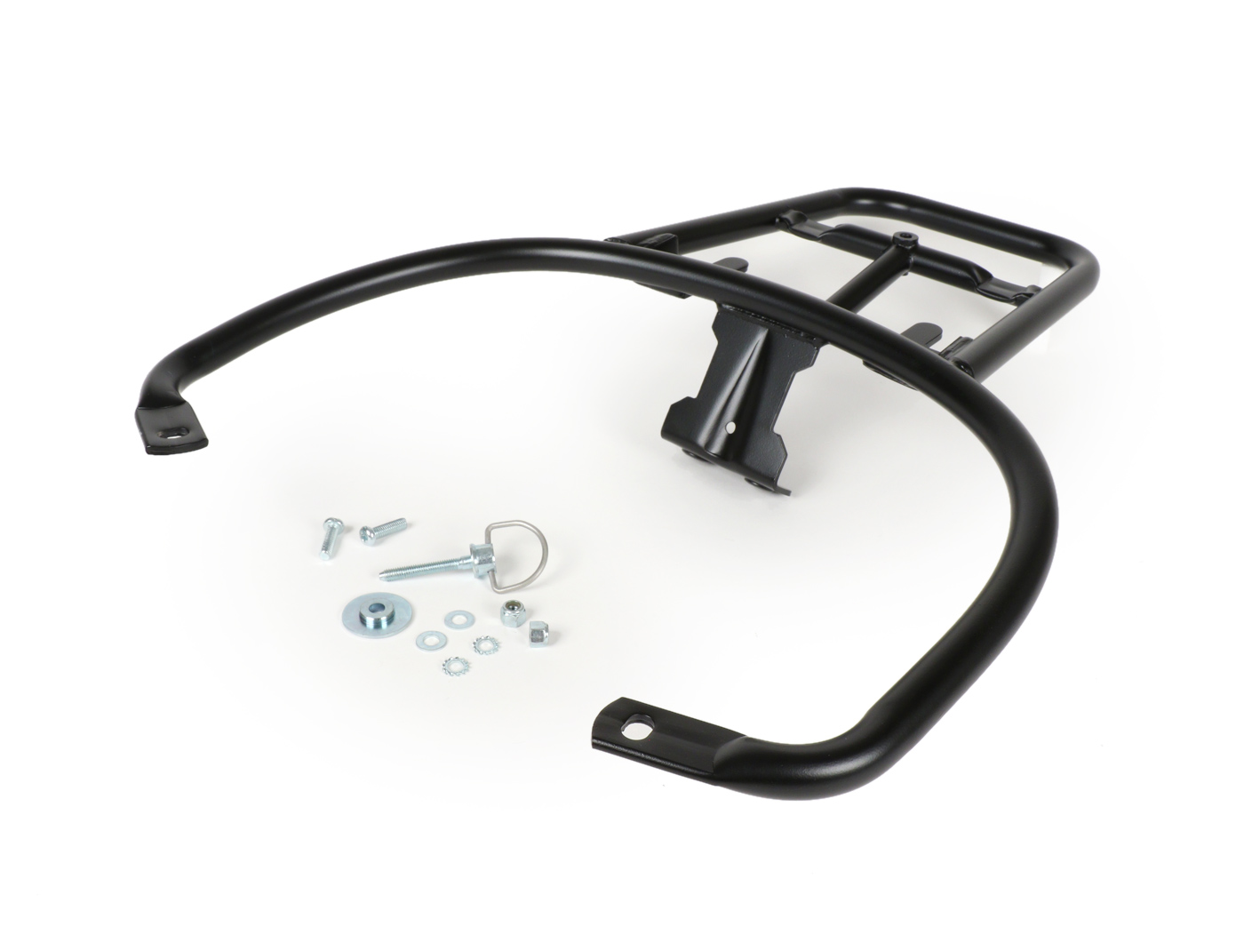 Viršutinio dėklo atrama galinė (originaliam Piaggio Topcase) -MOTO NOSTRA- Vespa GT, GTL, GTV, GTS, GTS Super, GT60 - 125-200-250-300cc - matinė juoda
