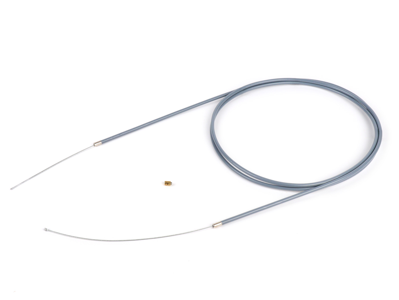 Universalus kabelis -BGM ORIGINAL, Ø = 1,2 mm x 2500 mm, žarna = 2200 mm, jungties Ø = 3 mm x 3 mm, PE vidinis įdėklas, pintas kabelis, pilkas - naudojamas kaip Gazo trosas