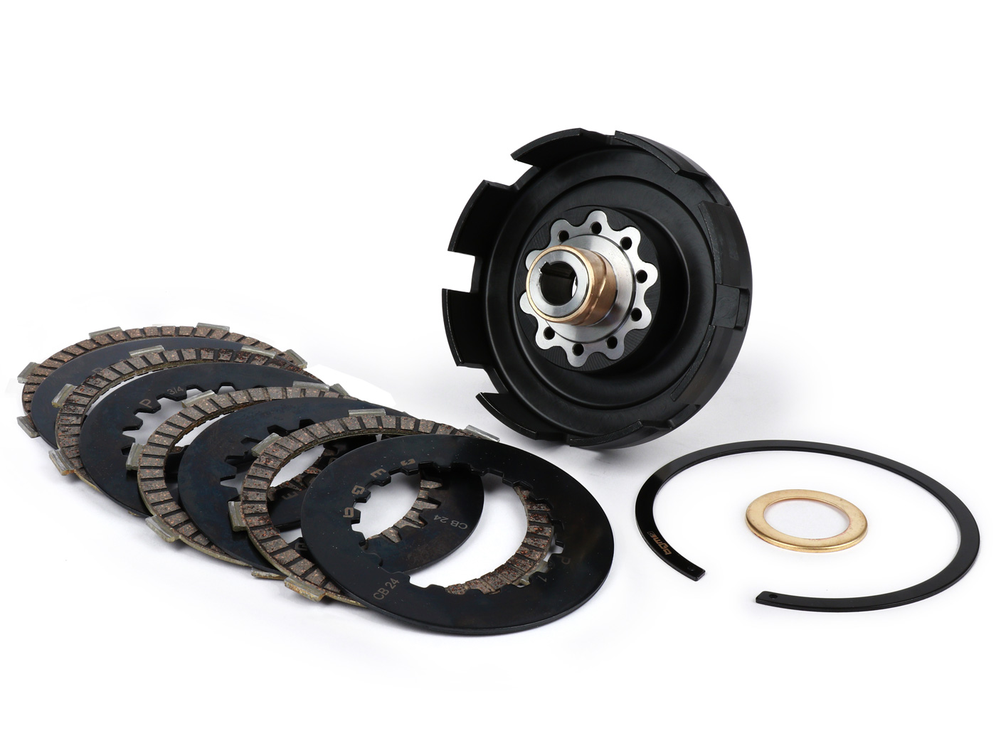 Sankabos komplektas -BGM Pro Superstrong CNC Ultralube, tipas Cosa2/FL- Vespa PX - be sankabos krumpliaračio, su sankabos plokštelėmis Type BGM Pro SPORT Alu