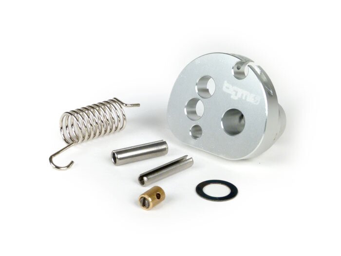 Droselio troso skriemulys - BGM Pro pagamintas JPP, QUICK ACTION - Lambretta LI, LIS, SX, TV (2-3 serija), DL, GP - anoduotas sidabras