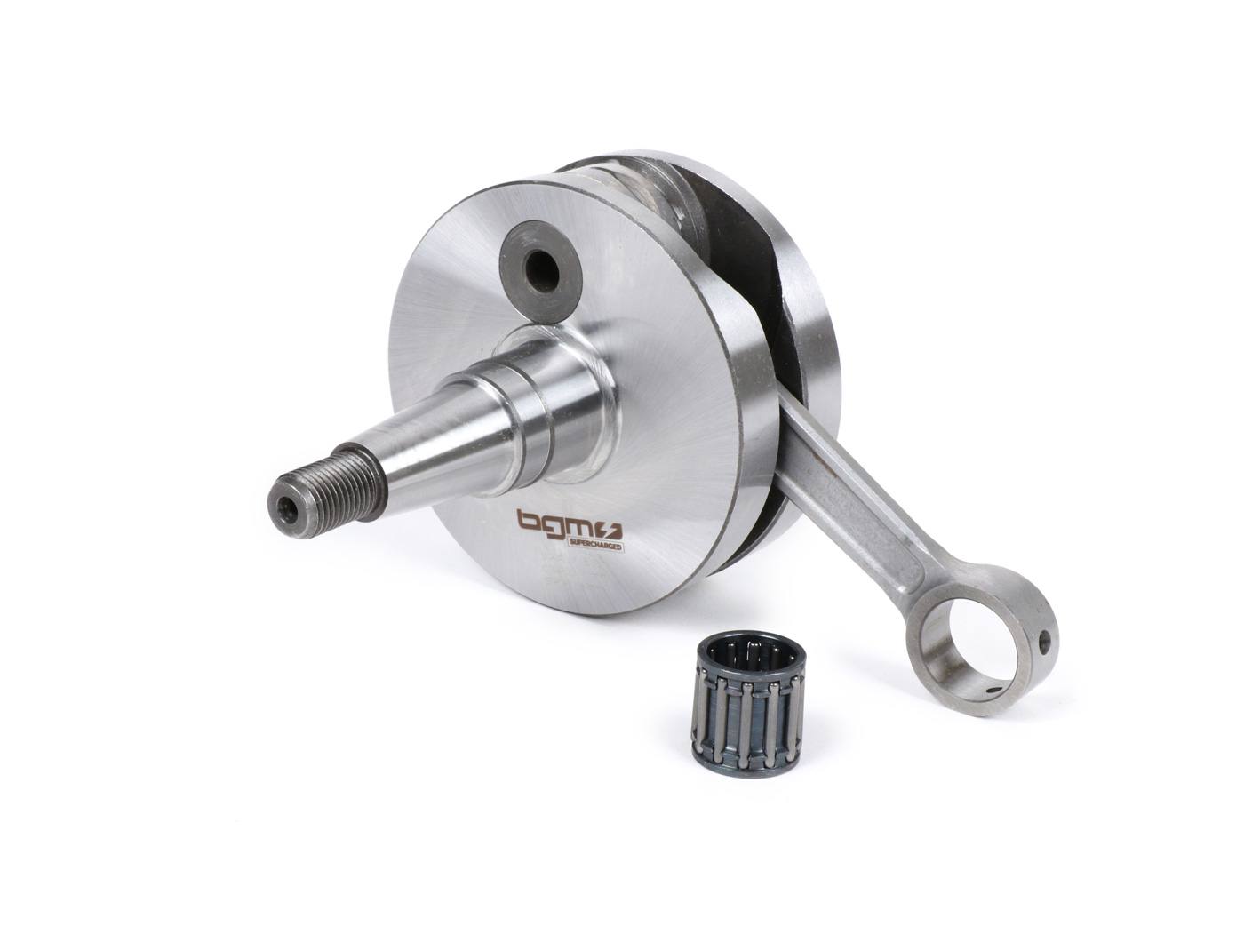 Alkūninis velenas - BGM Pro RACING (Lapelinių vožtūvų įsiurbimui) viso apskritimo juosta, 51 mm eiga, 105 mm strypas - Vespa PK125 XL2, PK125 ETS (Ø = 24 mm kūgis)